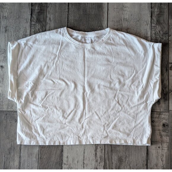 Zara Other - 5️⃣ Zara, Cropped Muscle Tee, White, Sz 9 - 10